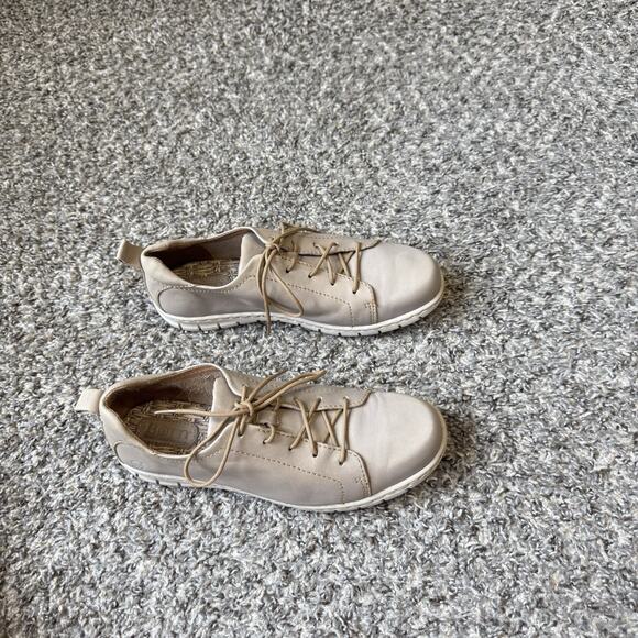 Born Women Naja Oxford Shoe Size 8 Taupe Brown Leather Comfort Sneakers Walking - Picture 2 of 10